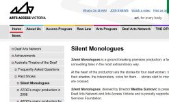 Image of Arts Access Victoria website, Australian Theatre of the Deaf - Silent Monologues