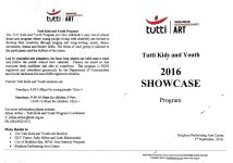 Image of Tutti Kids and Youth 2016 Showcase Program
