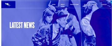 Image of Blue Roo Theatre Company website - News, captured 2021