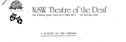 Image of Australian Theatre of the Deaf - NSW Theatre of the Deaf - A History of Company