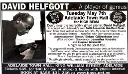 Image of Tutti Ensemble Holdfast Choir 'David Helfgott … A Player of Genius' 2002 Promotional Flyer