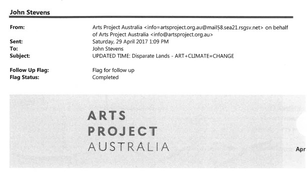 Image of Arts Project Australia - CLIMARTE Disparate Lands Exhibition 2017 - Email Promotional Flyer