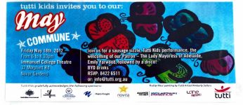 Image of Tutti Arts -Tutti Kids 'May Commune' 2012 Invitation and Promotional Card
