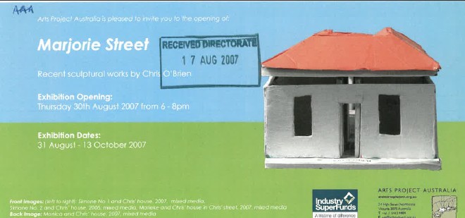 Image of Arts Project Australia - Marjorie Street - Chris O'Brien Exhibition 2007 - Promotional Card