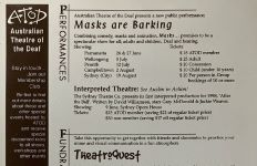 Image of Australian Theatre of The Deaf - Performances, Fundraising, Workshops Promotional Flyer
