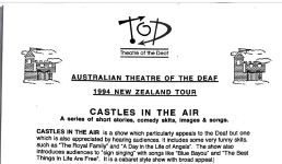Image of Australian Theatre of The Deaf - Castles in the Air - NZ Tour - Promotional Flyer