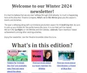 Image of Blue Roo Theatre Company - Newsletter, Winter 2024