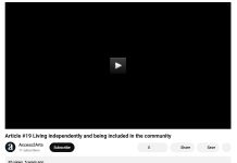 Image of Access2Arts - You Tube - Access2Arts Video UNCRPD Article #19 Living independently and being included in the community