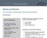 Image of Arts Access Victoria website - Australian Theatre of the Deaf - Workshops
