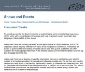 Image of Arts Access Victoria website - Australian Theatre of the Deaf - Interpreted Theatre 2004