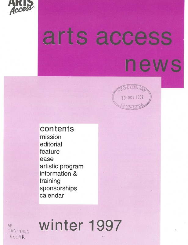 Image of Arts Access Victoria - Access Newsletter Winter 1997