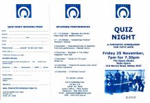Image of Tutti Arts 'Quiz Night' Promotional Flyer 2005