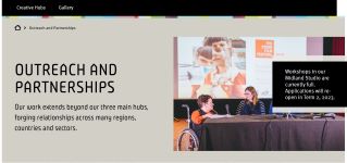 Image of DADAA Outreach and Partnerships Webpage, captured 2023