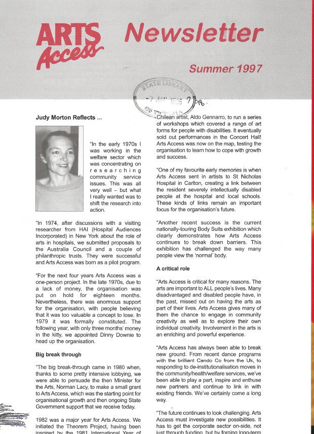 Image of Arts Access Victoria - Access Newsletter Summer 1997