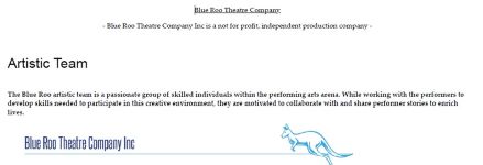 Image of Blue Roo Theatre Company - ArtisticTeam, 2024