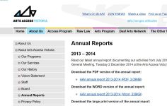 Image of Arts Access Victoria - Annual Reports 2006-2014, captured 2015