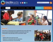 Image of InCite Arts website - History, and 2014, 2015 Annual Reports, captured 2017