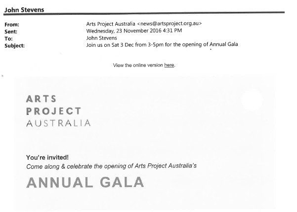 Image of Arts Project Australia - AnnualGala 2016 - Email - Promotional Flyer