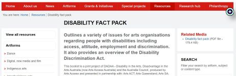 Image of Australia Council - Disability Fact Pack 1998