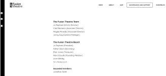 Image of Fusion Theatre Governance and Support, website captured 2022