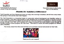 Image of Tutti Arts Fundraiser  Promotional Flyer 2010