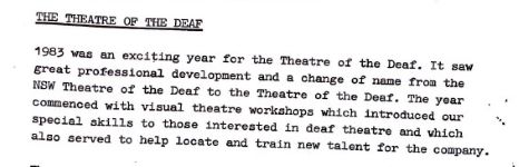 Image of Australian Theatre of The Deaf - NSW Theatre of the Deaf - Company Report - 1983