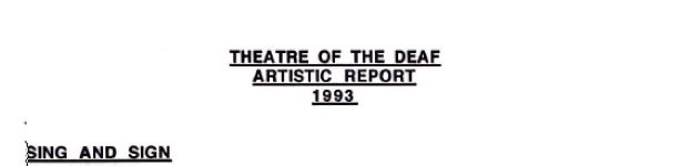 Image of Australian Theatre of The Deaf - Artistic Report 1993