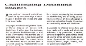 Image of Accessible Arts - ACE Arts Creativity Expression - Helen Meekosha - Article: Challenging Disabling Images - 1994 - Iss9, Pg21