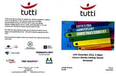 Image of Tutti Arts '15th Anniversary Christmas Concert' 2012 Program 