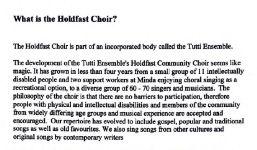 Image of "Tutti Ensemble - Holdfast Choir History, Goals, Friends & Supporters 2002