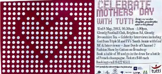 Image of Tutti Arts 'Celebrate Mother's Day With Tutti' 2013 Promotional Card