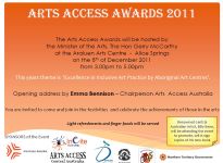 Image of InCite Arts - NT Arts Access Awards - Invitation 2011