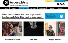 Image of Access2Arts Artist Profiles as first added to website in 2017