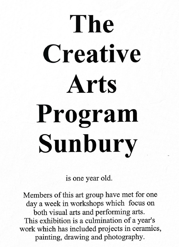 Image of Arts Access Victoria - Creative Arts Program Sunbury - Promotional Flyer