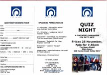 Image of Tutti Arts 'Quiz Night' Promotional Flyer 2006