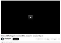 Image of Access2Arts - You Tube - Access2Arts Video UNCRPD Article #30 Participation in cultural life, recreation, leisure and sport