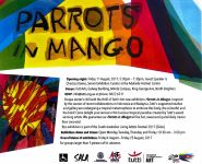 Image of Promotional Flyer for Tutti Arts 'Parrots in Mango' Exhibition as part of SALA 2017 (South Australian Living Arts Festival)