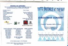 Image of Tutti Ensemble 'Christmas Concert 2005' Program