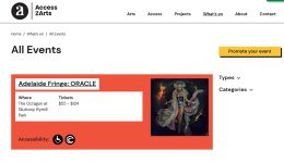 Image of Access2Arts website - Events
