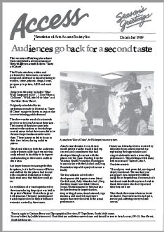 Image of Arts Access Victoria - Arts Access Society Inc. - Access Newsletter December 1989