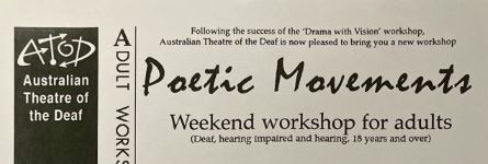 Image of Australian Theatre of The Deaf - Poetic Movements Workshop Information"