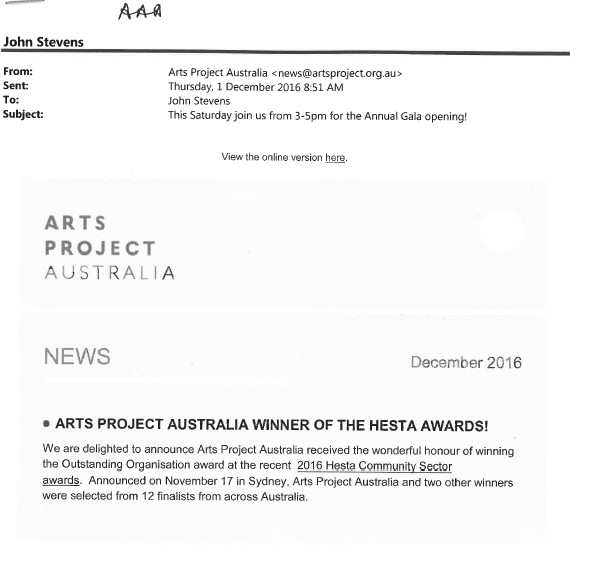 Image of Arts Project Australia - ENews - 20161201