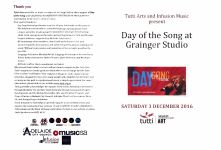 Image of Tutti Arts 'Day of the Song' 2016 Program