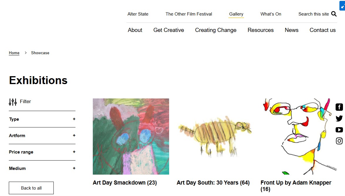Image of Arts Access Victoria -  Gallery, website captured 2022 