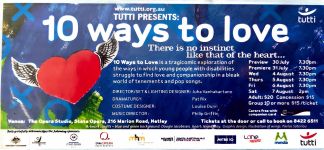 Image of Tutti Arts '10 Ways to Love' 201o Promotional Card