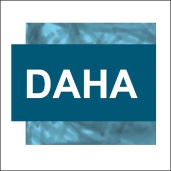 Disability Arts History Australia Logo White Text On Blue Background