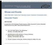 Image of Arts Access Victoria website - Australian Theatre of the Deaf - Interpreted Theatre 2005