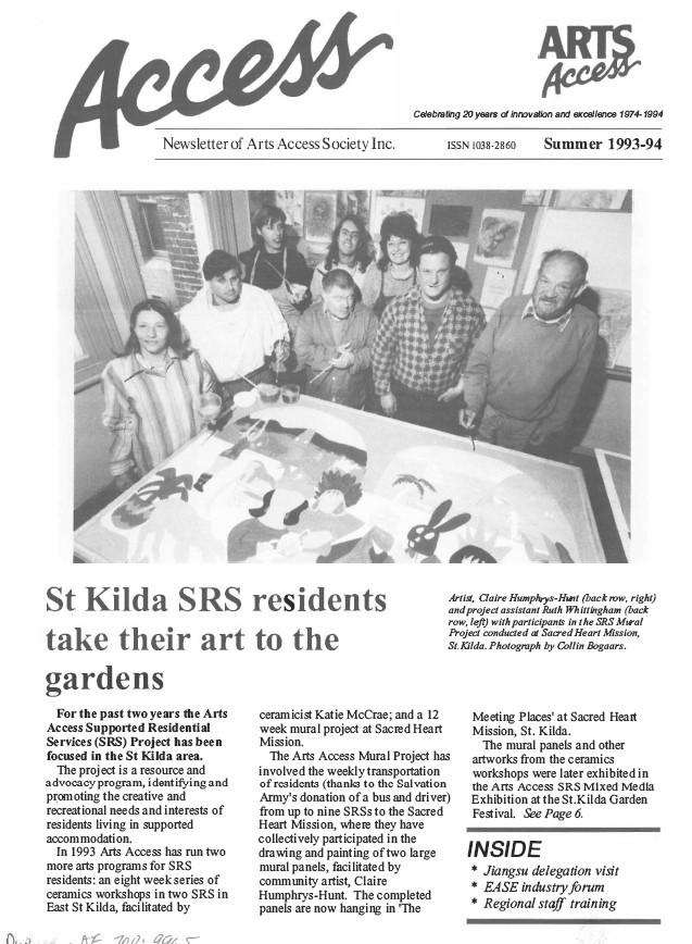 Image of Arts Access Victoria - Access Newsletter Summer 1993-94